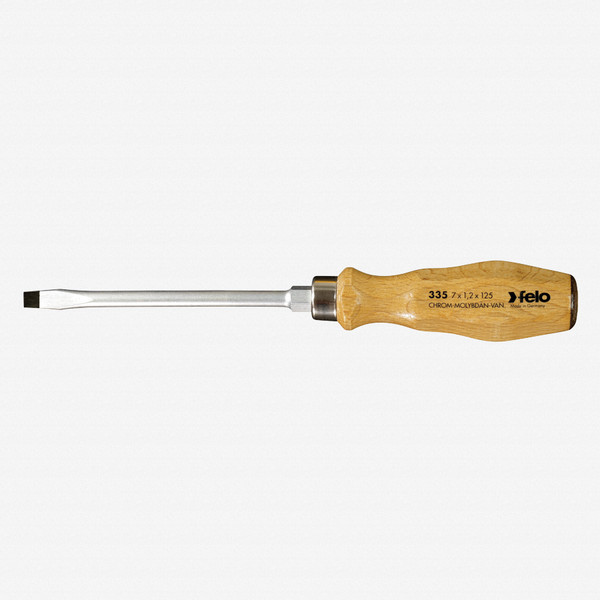 Felo 18047 10 x 175mm Wood Handle Slotted Screwdriver - KC Tool