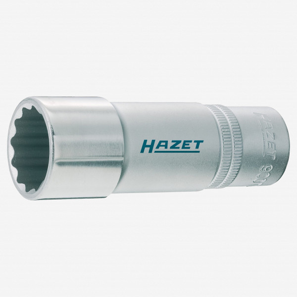 Hazet 900TZ-20.8-13/16 Socket (12-point) 20.8mm (13/16") x 1/2" with rubber ply for spark plugs - Long - KC Tool