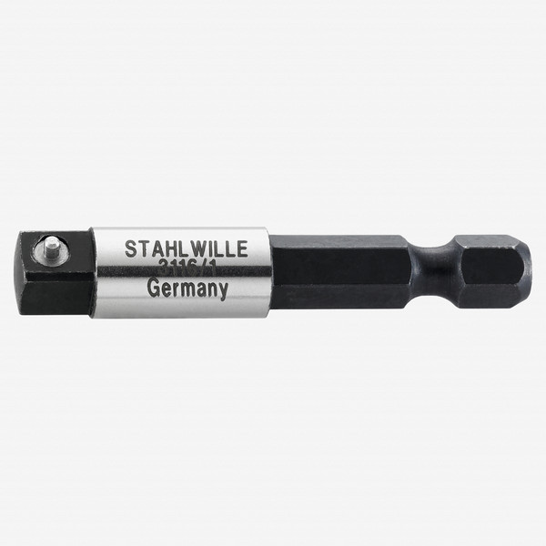 Stahlwille 3216/1 1/4" Hex to 3/8" Square Adaptor, machine operated, 50mm - KC Tool