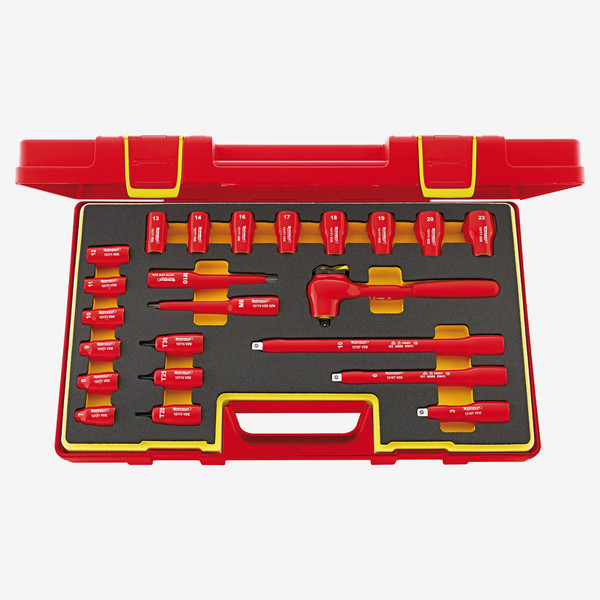 Stahlwille 12171/19/4 VDE Socket Set, 3/8" Drive, Metric, 7-22mm - KC Tool