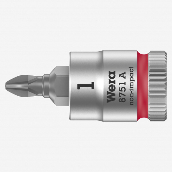 Wera 003350 8751 A PH Zyklop Bit Socket with 1/4" Drive, PH 1 x 28 mm - KC Tool