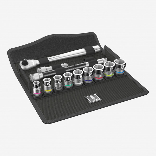 Wera 003785 8100 SB 1 Zyklop Metal Ratchet Set with Switch Lever, 3/8" Drive with Holding Function - Metric - KC Tool