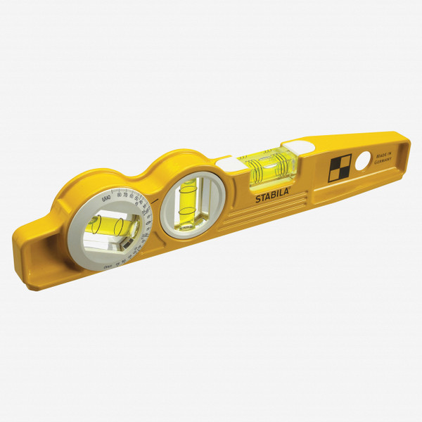 Stabila 25360 Type 81SMW360 Die Cast Torpedo Level with Protractor Vial and V-groove, 10" - KC Tool