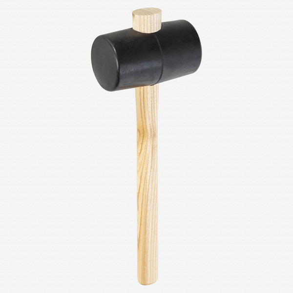 Picard 28oz Black Rubber Mallet, with flat faces, 1.6 inch diameter - KC Tool