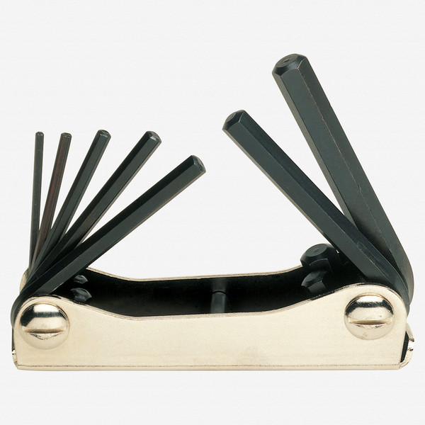 Heyco 3406370 Hex SAE L-key Folding Set in Metal Holder, 5 Pieces - KC Tool