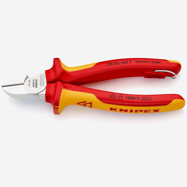 Knipex Insulated VDE Diagonal Cutters with Chrome Finish, 7