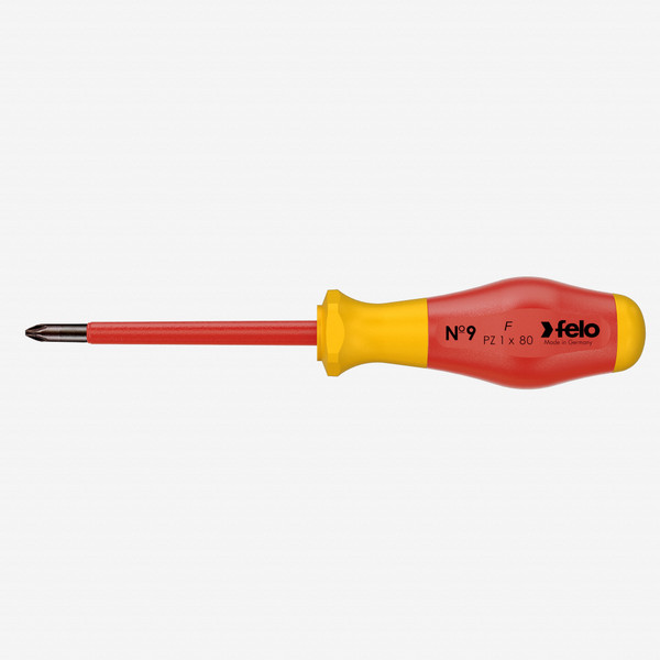 Felo No. 9 VDE Pozidriv #1 x 80mm Screwdriver - KC Tool