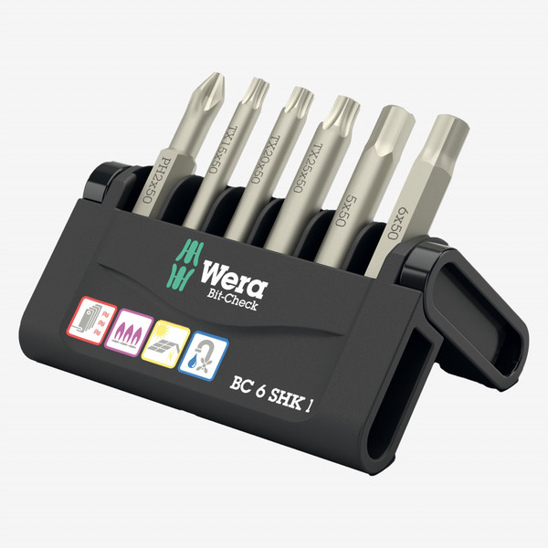 Wera 073631 Bit-Check 6 SHK 1 SB, 6 Pieces - KC Tool