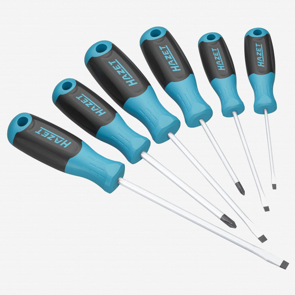 Hazet 811/6 Slotted and Phillips Screwdriver Set with 3K Handles, 6 Pieces - KC Tool