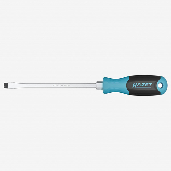 Hazet 811-100 Slotted Screwdriver with 3K Handle, 10.0 x 175 mm - KC Tool