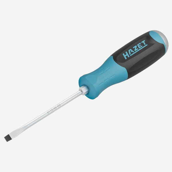 Hazet 811S-70 Slotted Screwdriver with 3K Handle and Striking Cap, 7.0 x 125 mm - KC Tool