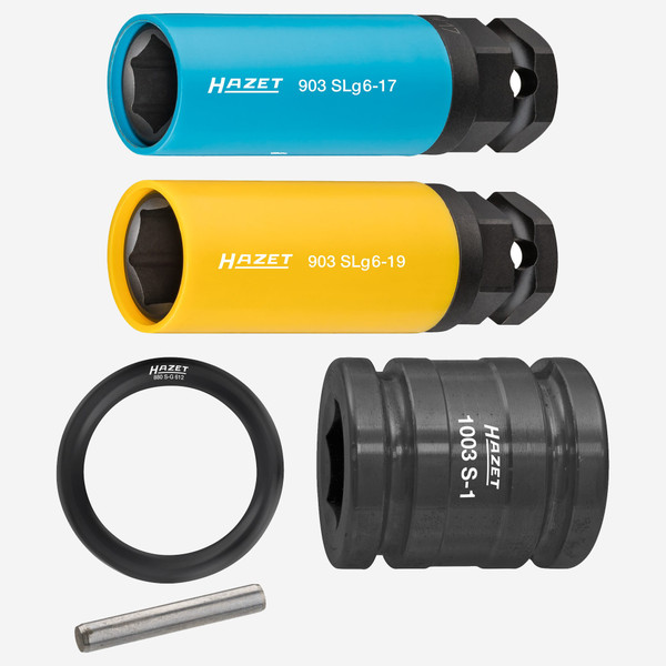 Hazet 903SLg6/3 Outside Hex Impact Socket Set, Metric 17 - 21 mm