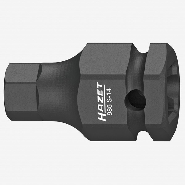 Hazet 985S-14 14 mm Inside Hex Impact Socket, 1/2" Drive, 24 mm Outside Hex Drive, 45 mm - KC Tool