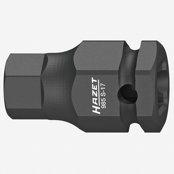 Hazet 985S-17 17 mm Inside Hex Impact Socket, 1/2" Drive, 24 mm Outside Hex Drive, 45 mm - KC Tool