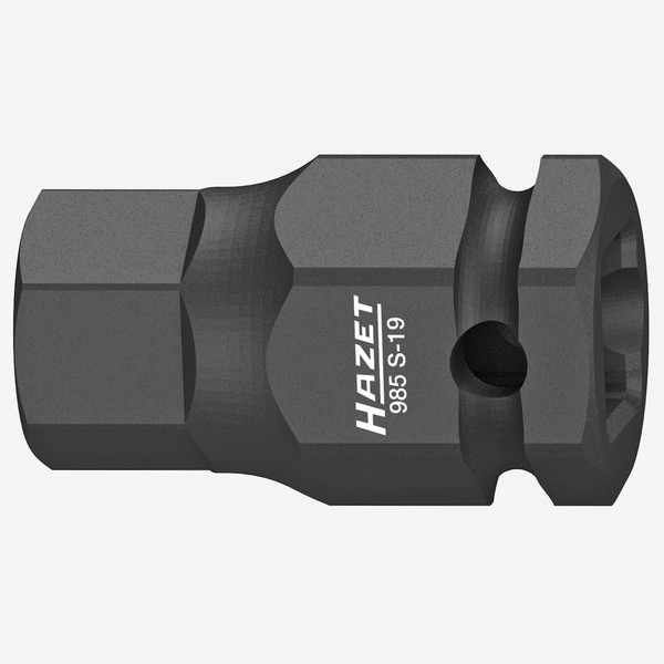 Hazet 985S-19 19 mm Inside Hex Impact Socket, 1/2" Drive, 24 mm Outside Hex Drive, 45 mm - KC Tool