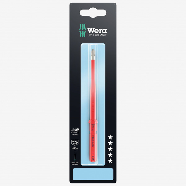 Wera 006580 Kraftform Kompakt VDE 3062 iS PH 1 Insulated Stainless Take It Easy Blade - KC Tool