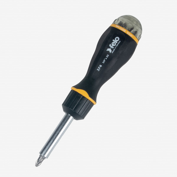 Felo Magazine Handle Ratcheting Bitholder, SL/PZ/PH/Torx, 181 mm, 8 Pieces - KC Tool