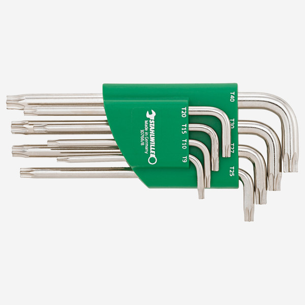 Stahlwille 10766/8 Torx L-key Set in Holder, T9 - T40, 8 Pieces
