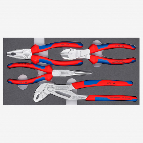Knipex Basic Pliers Set in Foam Tray, 4 Pieces | Knipex at KC Tool