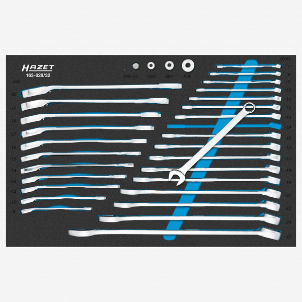 Hazet 163-374/27 Metric Combination and Box-End Wrench Set, 6 - 32