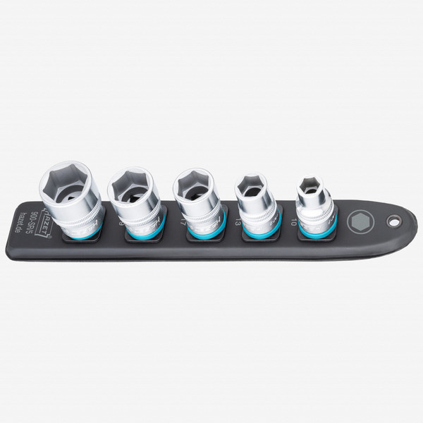 Hazet 900-SR/5 1/2" SmartRail Metric Socket Set, 10 - 22 mm, 5 Pieces - KC Tool