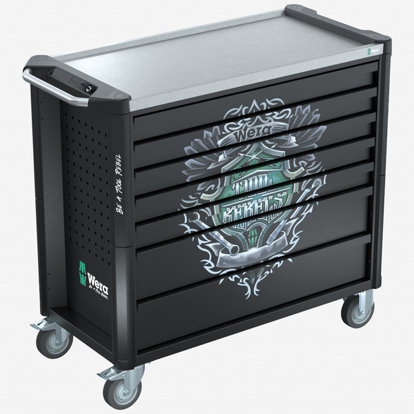 Wera 150132 9702 Tool Rebel Rolling Tool Cabinet Stainless XXL 1 with Tool Assortment, 202 Pieces - KC Tool