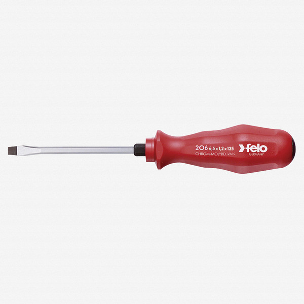 Felo 24036 6.5 x 125mm Slotted Screwdriver with Metal Cap - KC Tool
