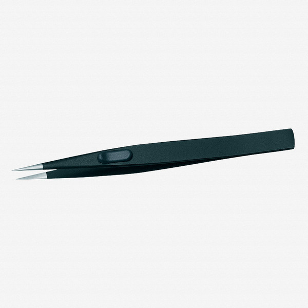 Gedore 722-1 ESD Precision tweezers, flat, satin non-glare finish, ESD - KC Tool