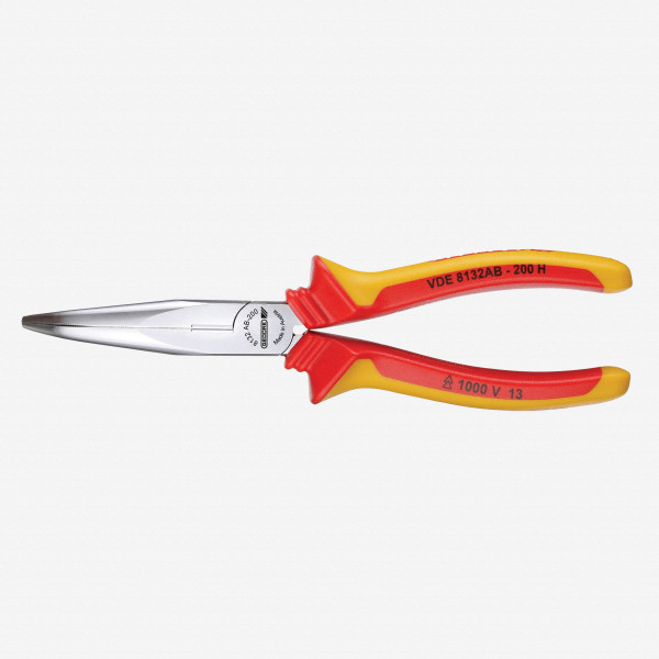 Gedore VDE 8132 AB-160 H VDE Bent nose telephone pliers with VDE insulating sleeves 160 mm - KC Tool