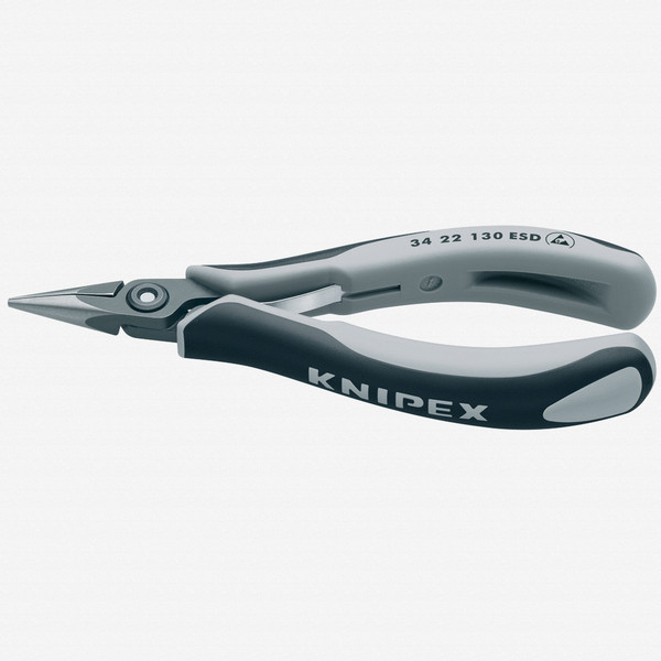 Knipex 34-22-130-ESD ESD Precision Electronics Gripping Pliers (half-round jaws) - KC Tool