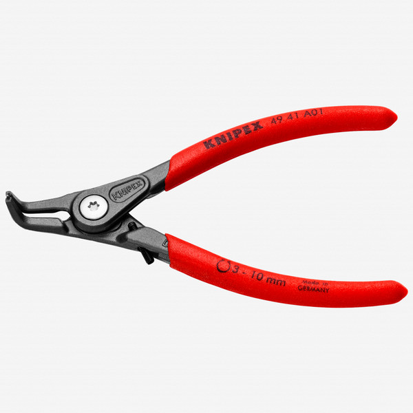 Knipex 49-41-A01 Precision 90 Degree Angled Tip External Circlip Pliers for 3-10 mm shafts w/ opening limiter - KC Tool