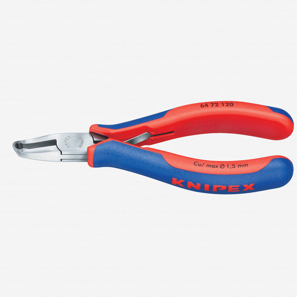 Knipex 64-72-120 Electronics Oblique 35 Degree End Cutting Nippers Mini-Blade w/ Small Bevel - MultiGrip - KC Tool