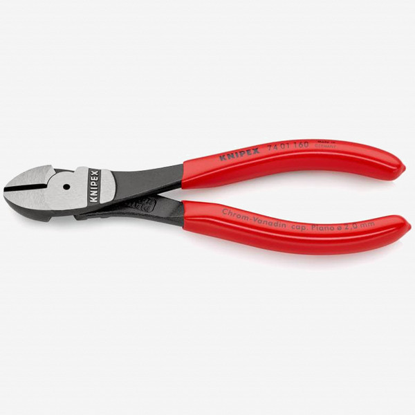 Knipex 74-01-160 6.3" High Leverage Diagonal Cutters - Plastic Grip - KC Tool