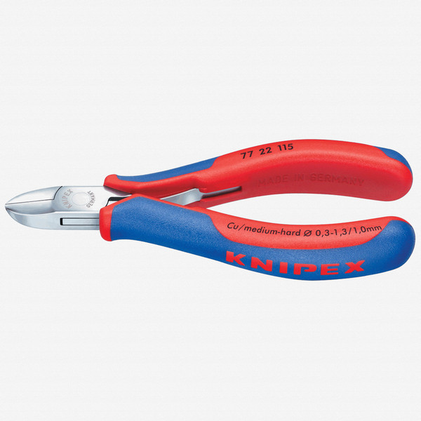 Knipex 77-22-130 5.1" Electronics Diagonal Cutters Round Head w/ Small Bevel - MultiGrip - KC Tool