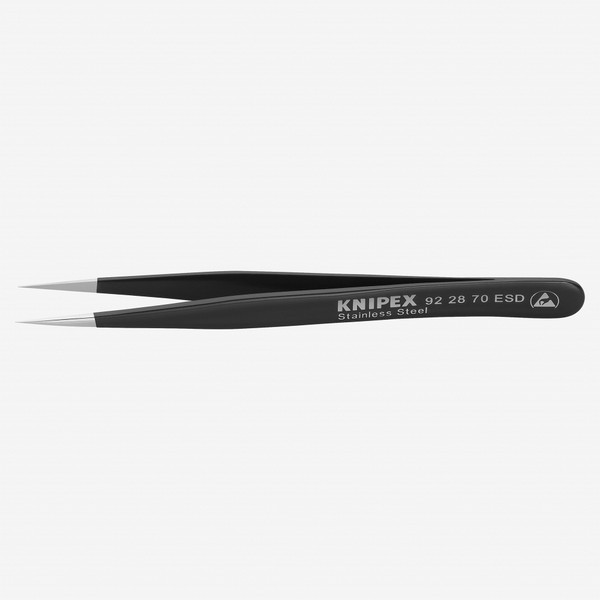 Knipex 92-28-70-ESD ESD Precision Tweezers straight fine tip - KC Tool