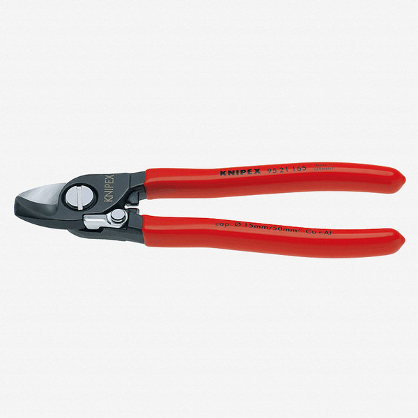 Knipex 95-21-165 6.5" Cable Shears w/ Spring - Plastic Grip - KC Tool