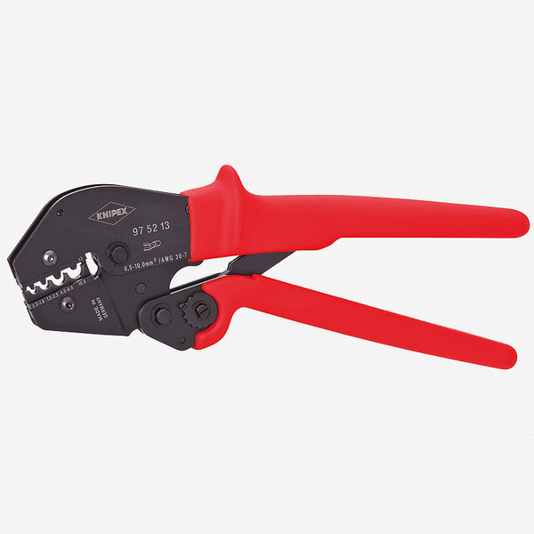 Knipex 97-52-13 Crimping Pliers w/ Lever Transmission - non-insulated terminals and plug connectors AWG 20-7 - KC Tool