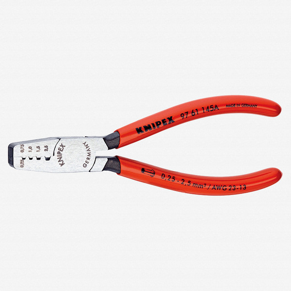 Knipex 97-61-145-A Trapezoidal Crimping Pliers for end sleeves (ferrules) - Plastic Grip - KC Tool