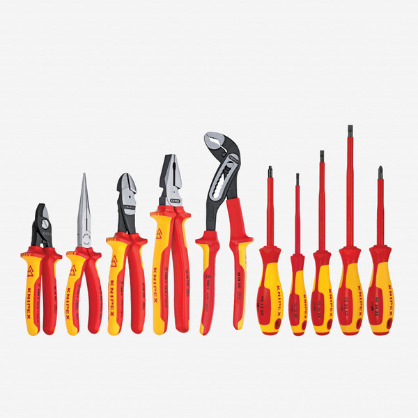 Knipex 10 Piece Pliers / Screwdriver Tool Set - 1,000V Insulated