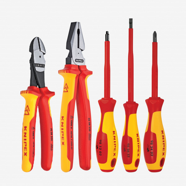 Knipex 9K-98-98-21-US 5 Pc Pliers / Screwdriver Tool Set w/Cutters - 1,000 V Insulated