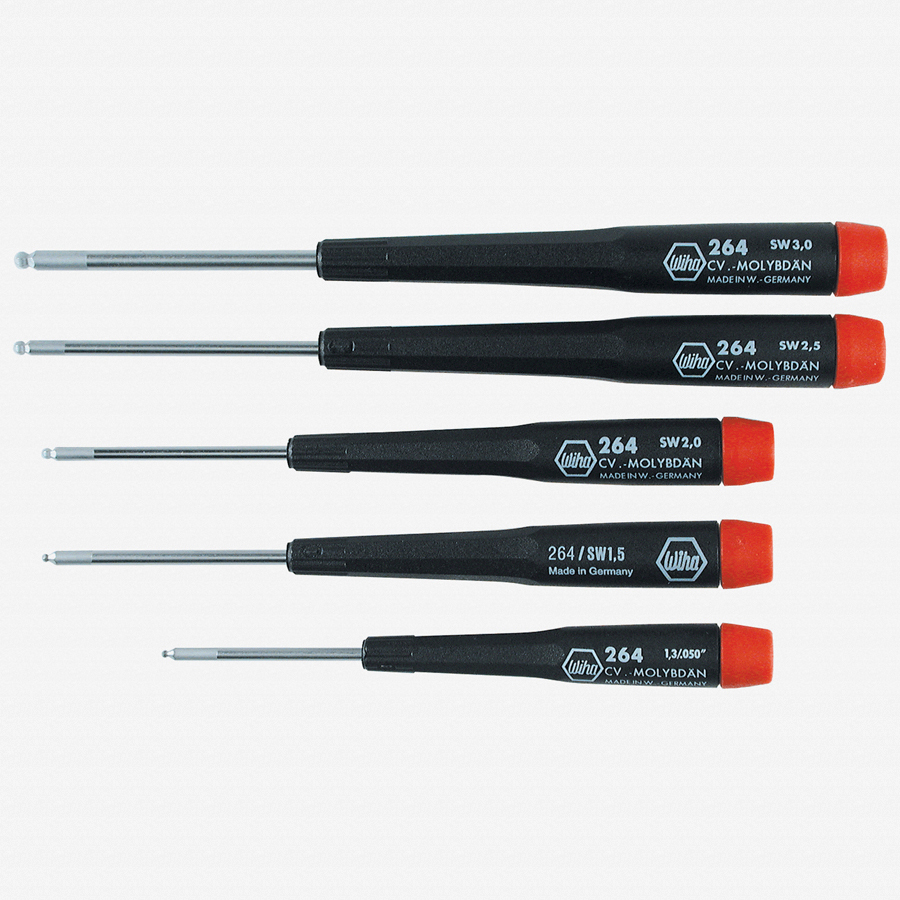 Wiha 26491 Precision Ball End Hex 5Pc Driver Set
