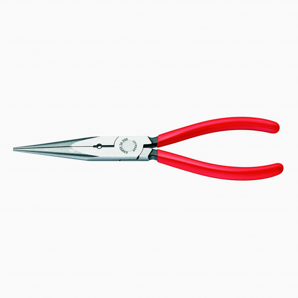 Knipex 26-11-200-S1 8" Snipe Nose Side Cutting Pliers (Stork Beak Pliers) w/ 12 AWG Hole - Plastic Grip - KC Tool