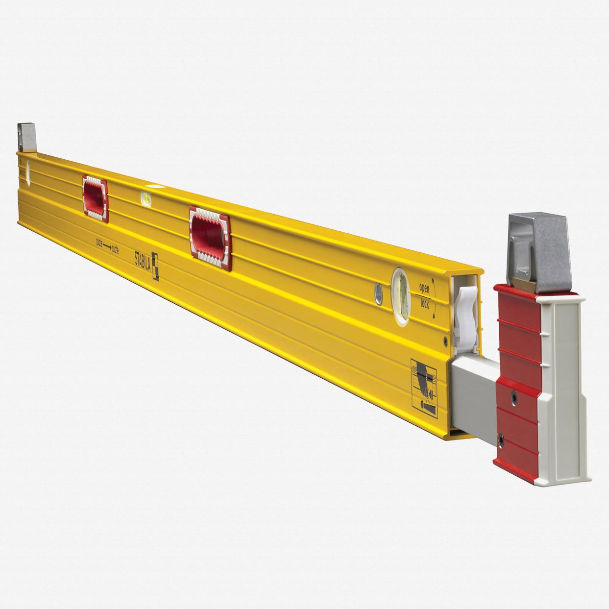 Stabila 35712 Type 106T Extendable Plate Level, 7' - 12' with Removable Stand-Offs - KC Tool