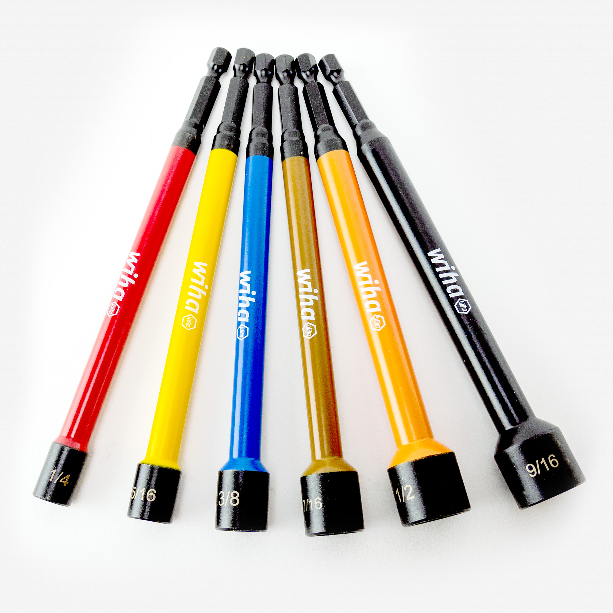 Wiha 70486 Color Coded 6" Nut Setter Set, 6 Pieces