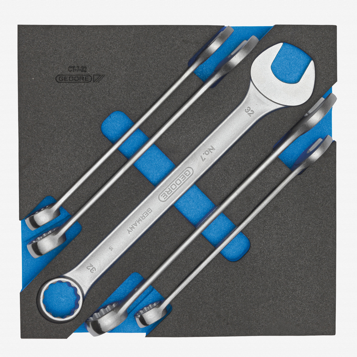 Gedore 2308886 1500 CT2732 Combination spanner set in 2/3 CT module