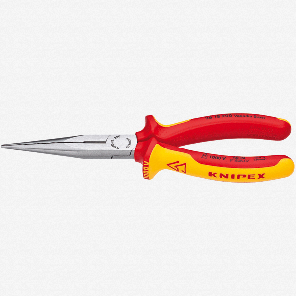 Knipex 2618200 8" Snipe Nose Side Cutting Pliers (Stork Beak Pliers