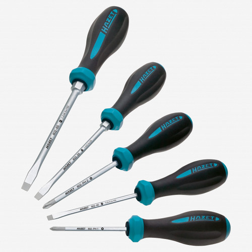 Hazet 802/5 5 Pc Hexanamic Premium Screwdriver Set - Slotted and