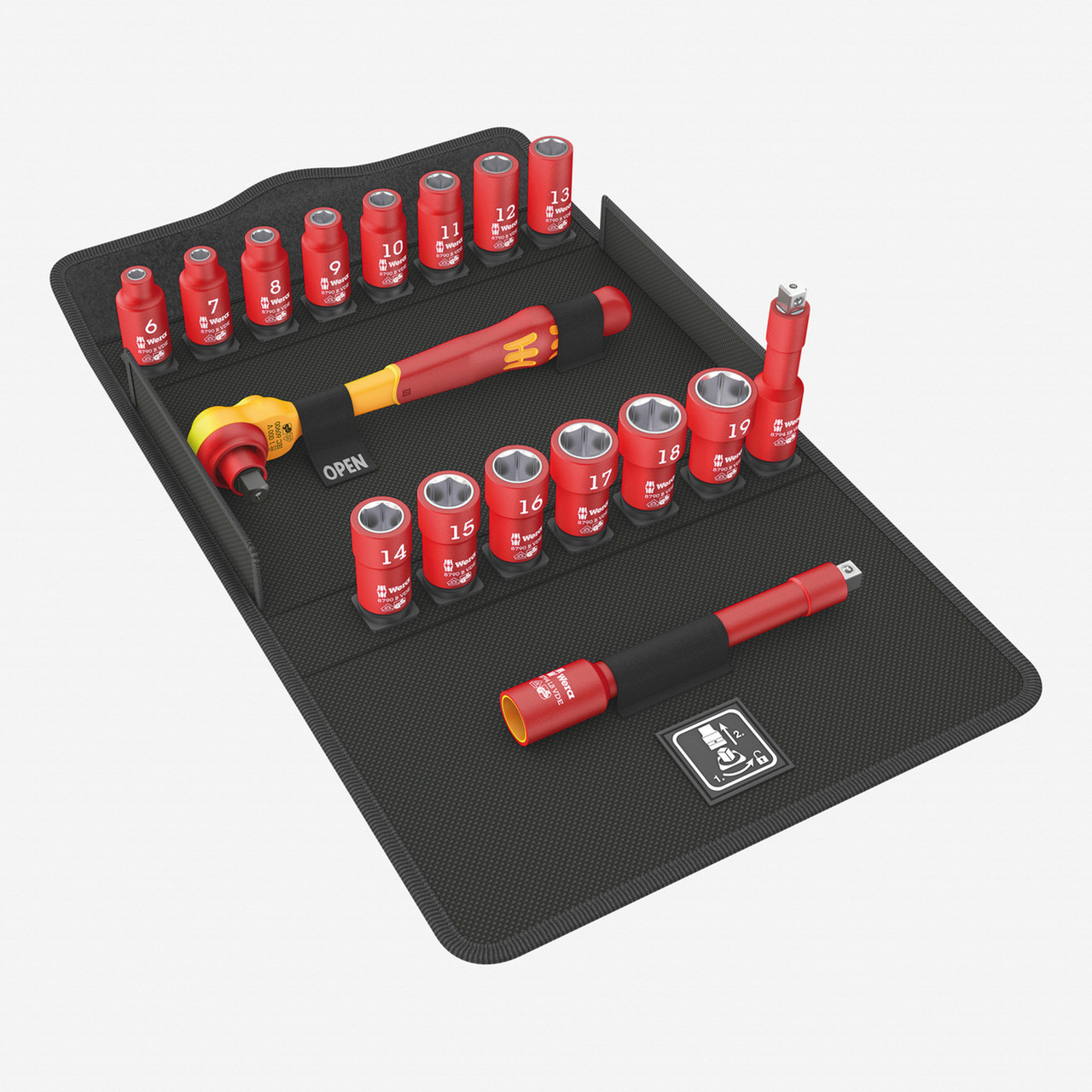 Wera 004970 8100 SB VDE 1 Zyklop Insulated Ratchet Set, 3/8