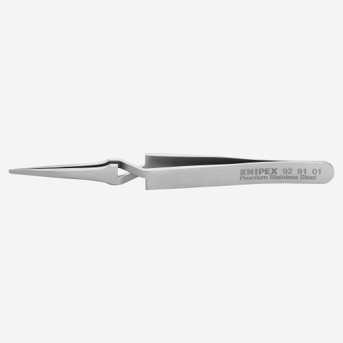 Knipex Stainless Steel Gripping Tweezers, Angled, Needle-Point