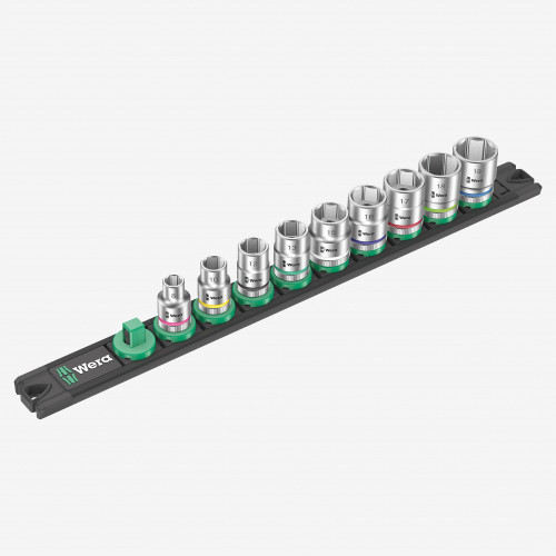 Wera 005430 Metric 3/8" Drive Zyklop Socket Set with Magnetic Holder, 9 Pieces